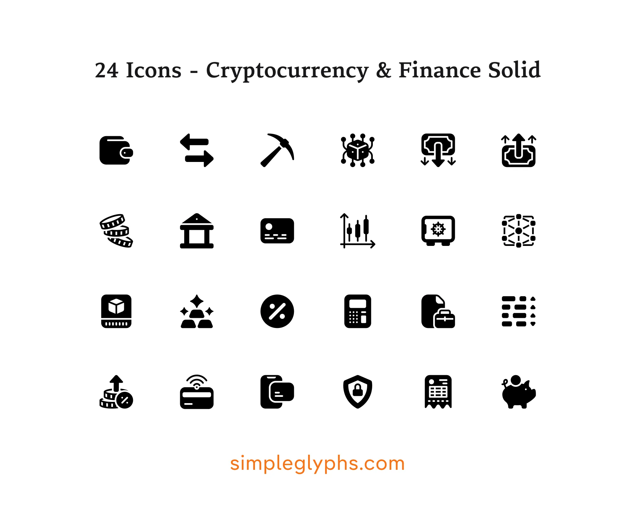 Cryptocurrency & Fintech Solid Icons