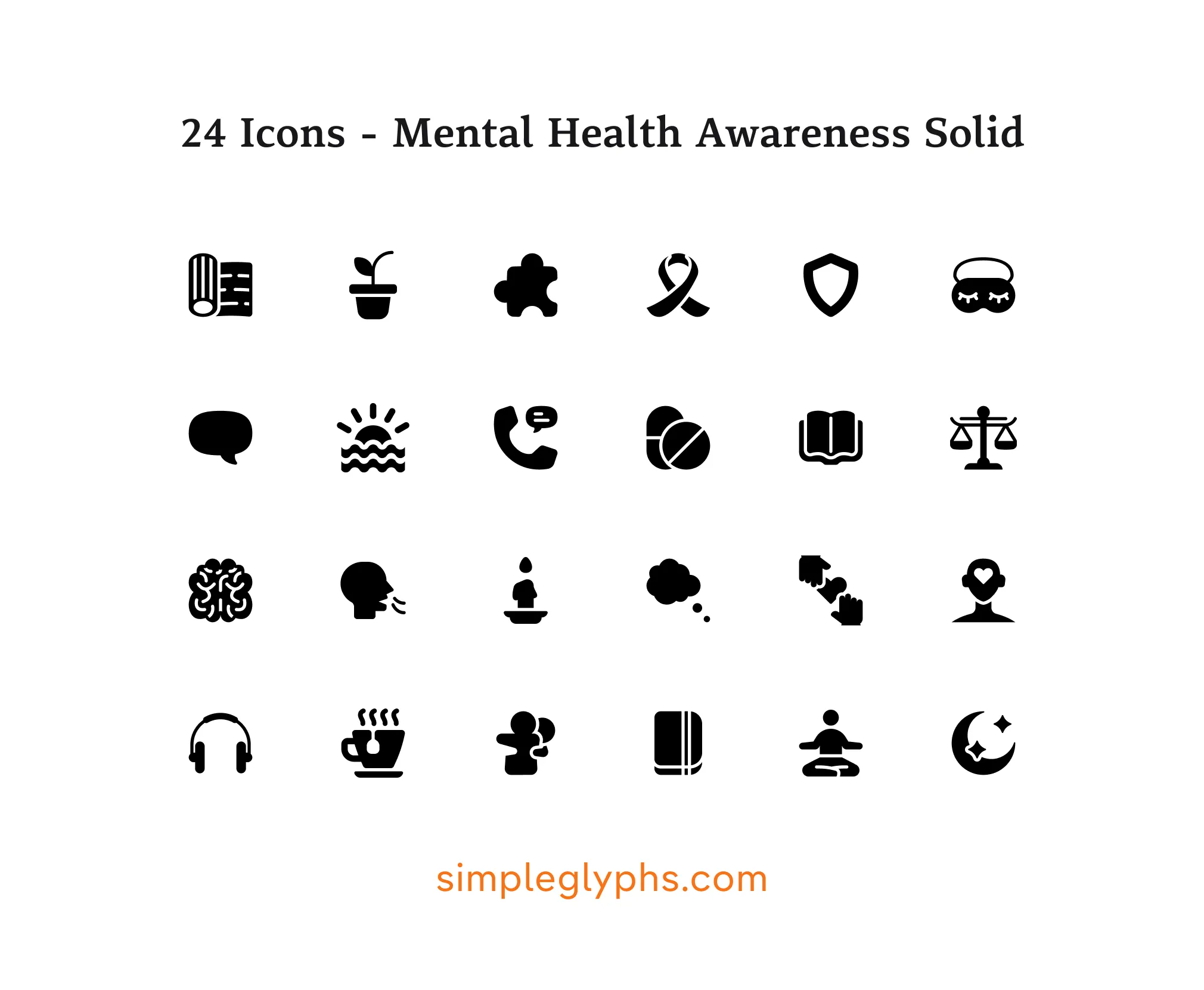 Mental Health Awareness Solid Icons