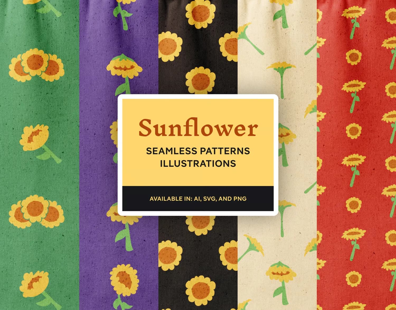 Sunflower seamless patterns and ilustration