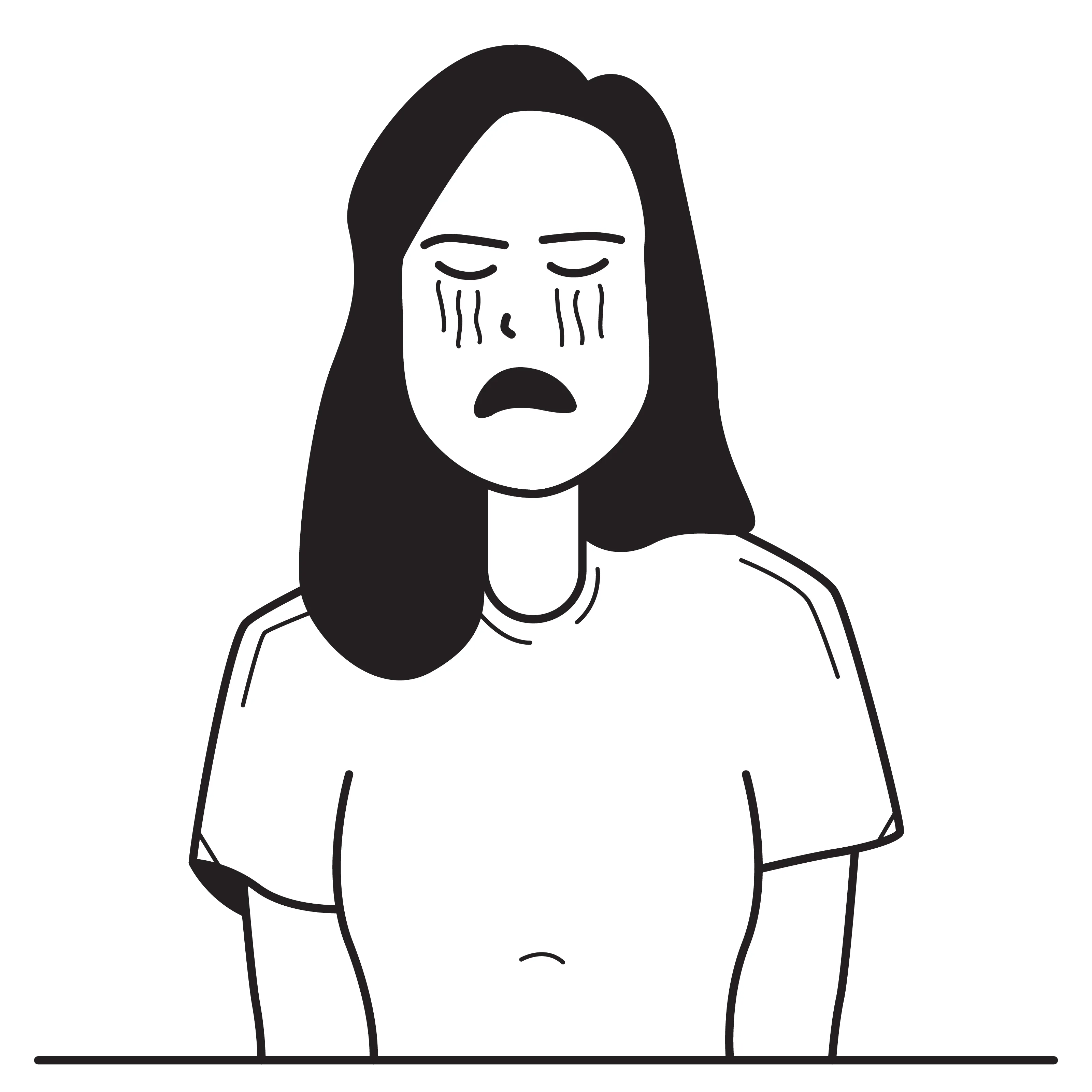 A crying out loud woman illustration
