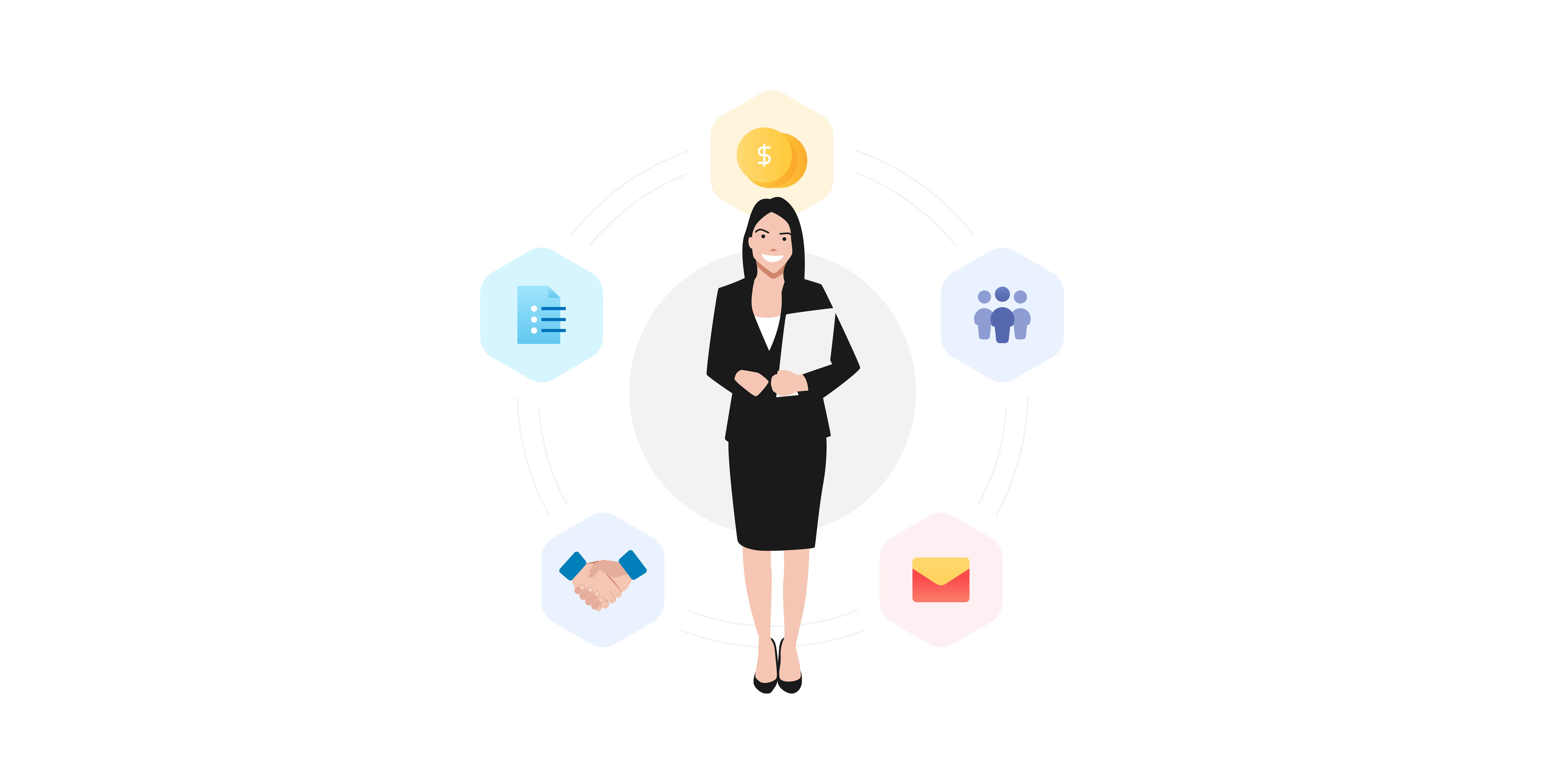 A female salesperson illustration