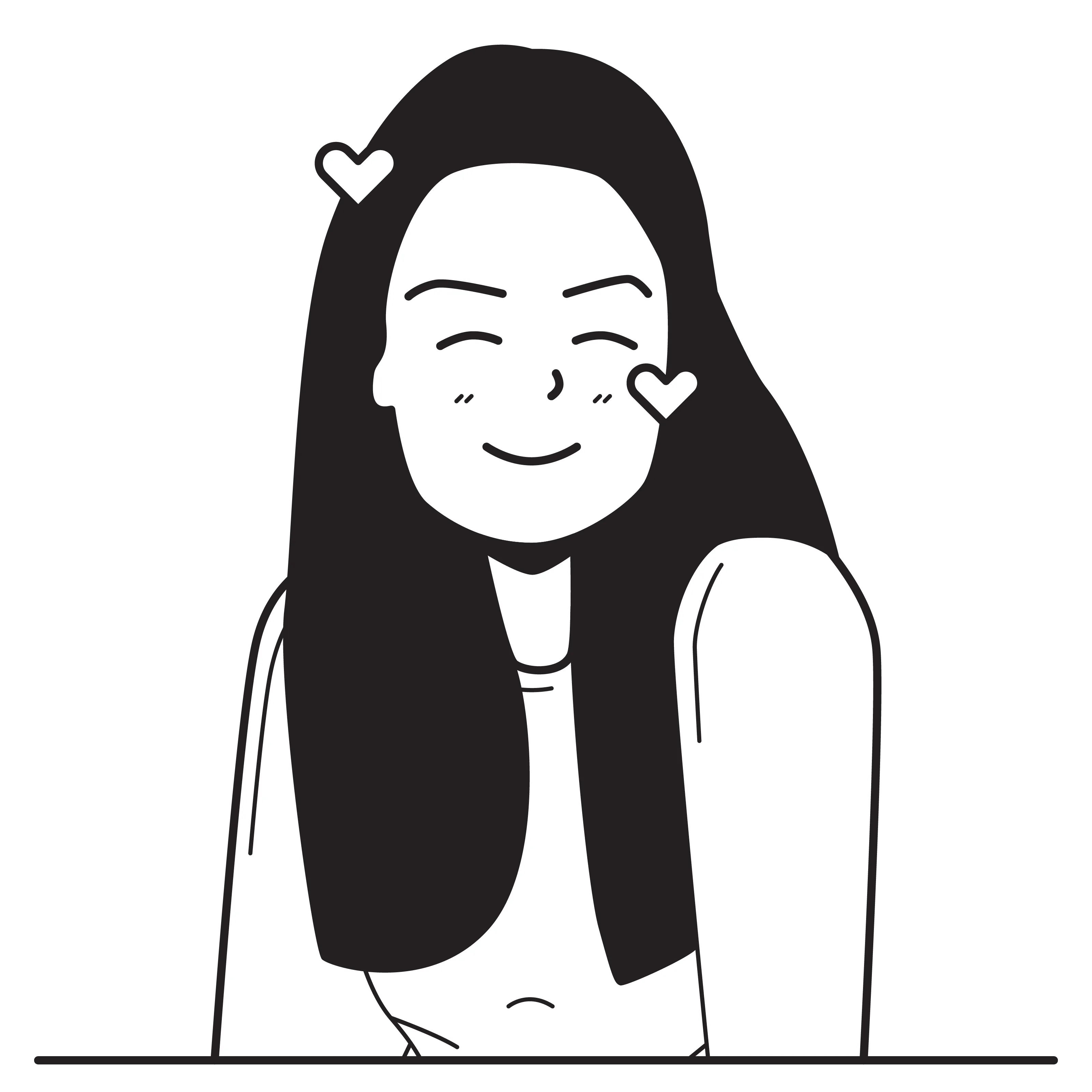 A woman in love stylized illustration