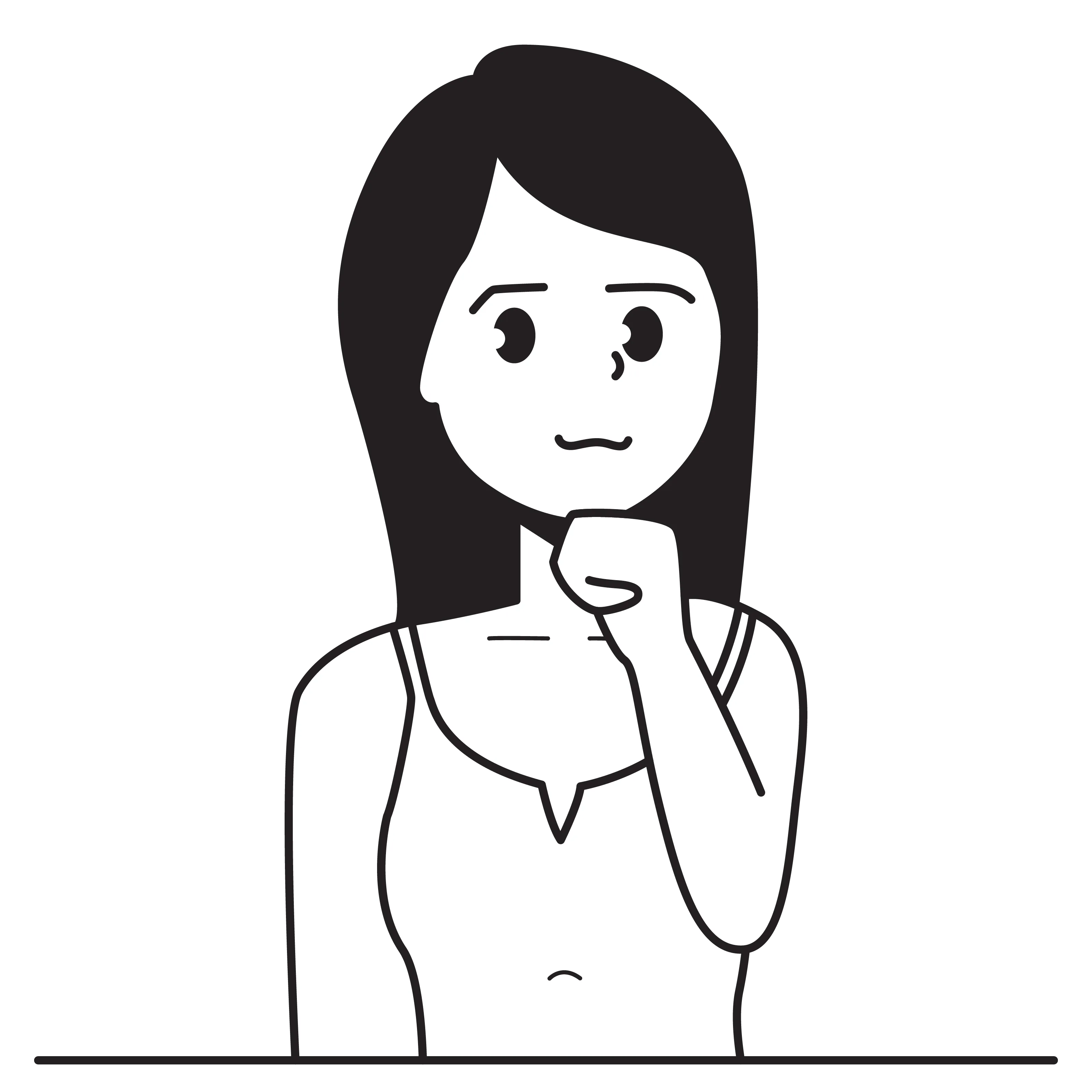 A woman with smirk illustration