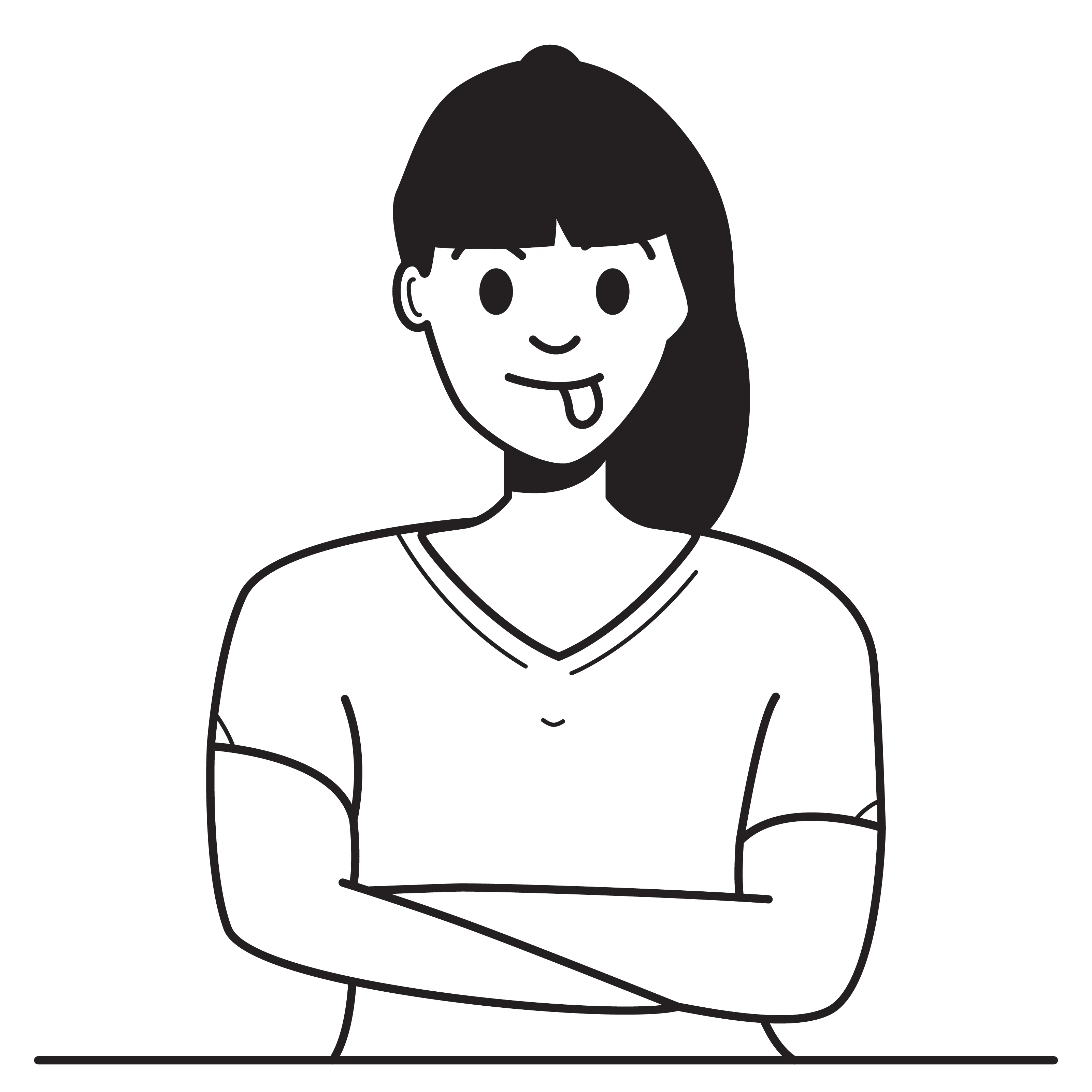 A woman with tongue out illustration