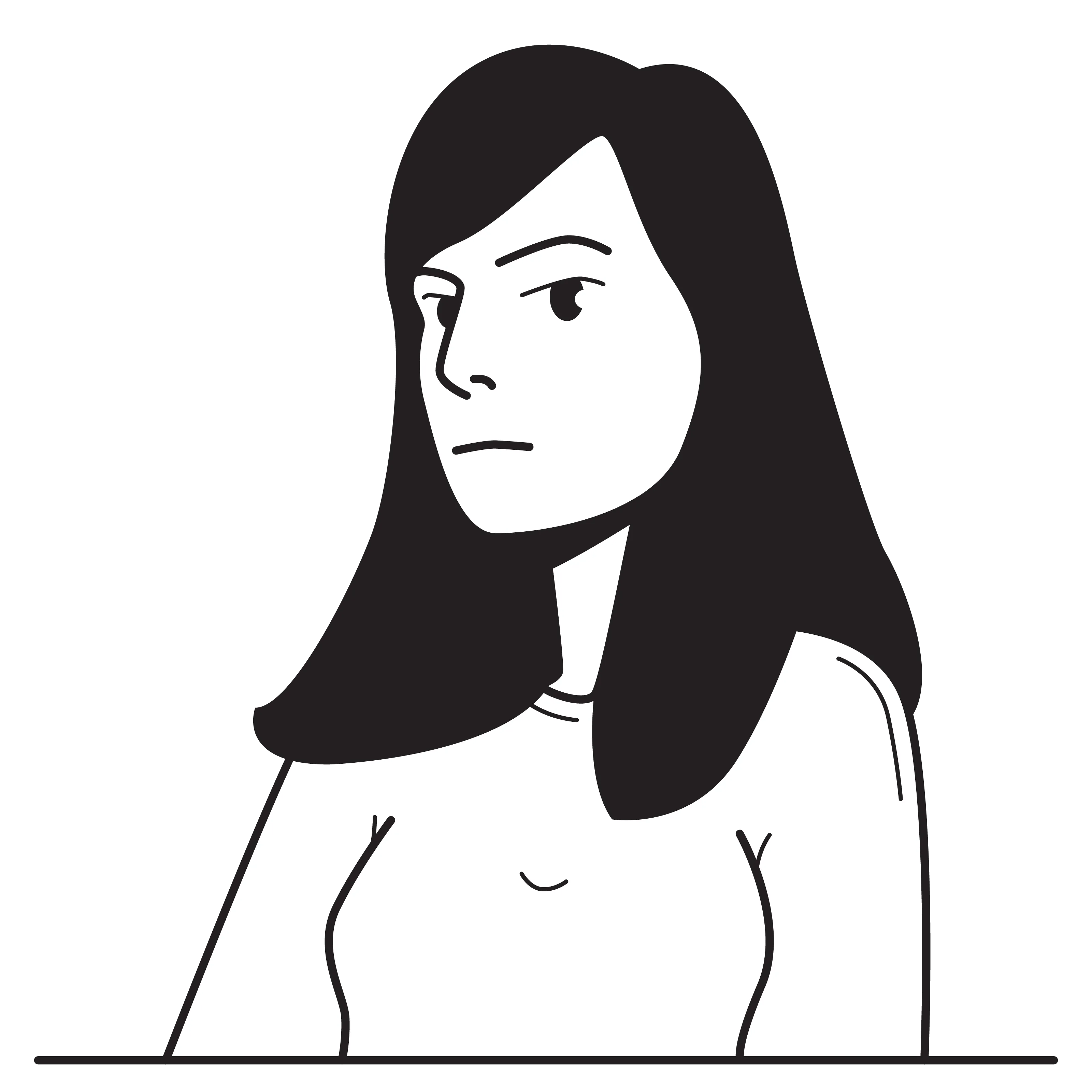 An angry woman stylized illustration