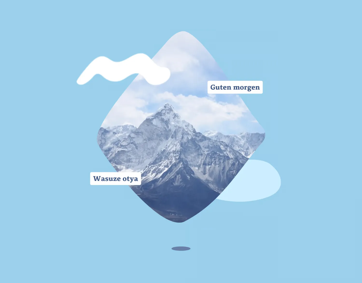 Clipping mask design with hand-drawn elements as decoration