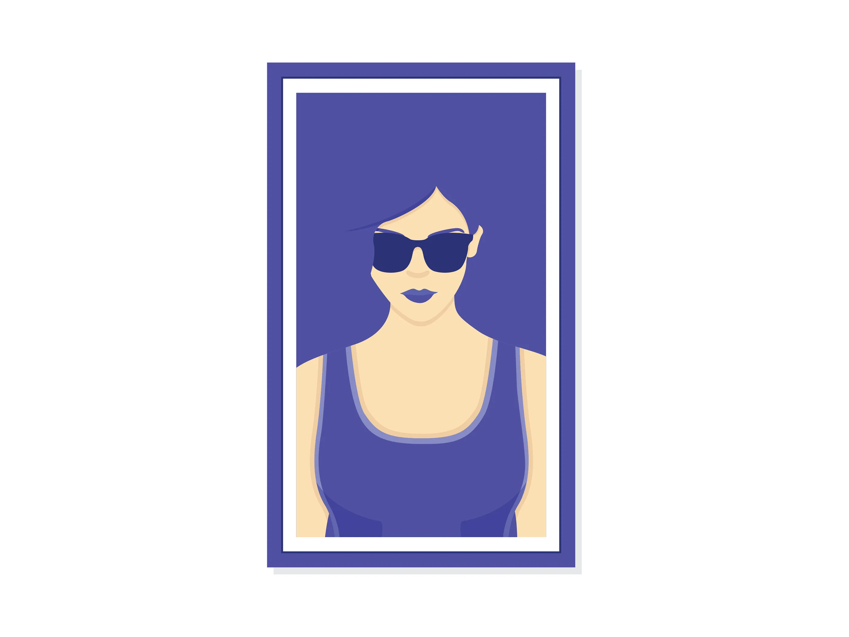 Cool woman wearing purple tank top illustration