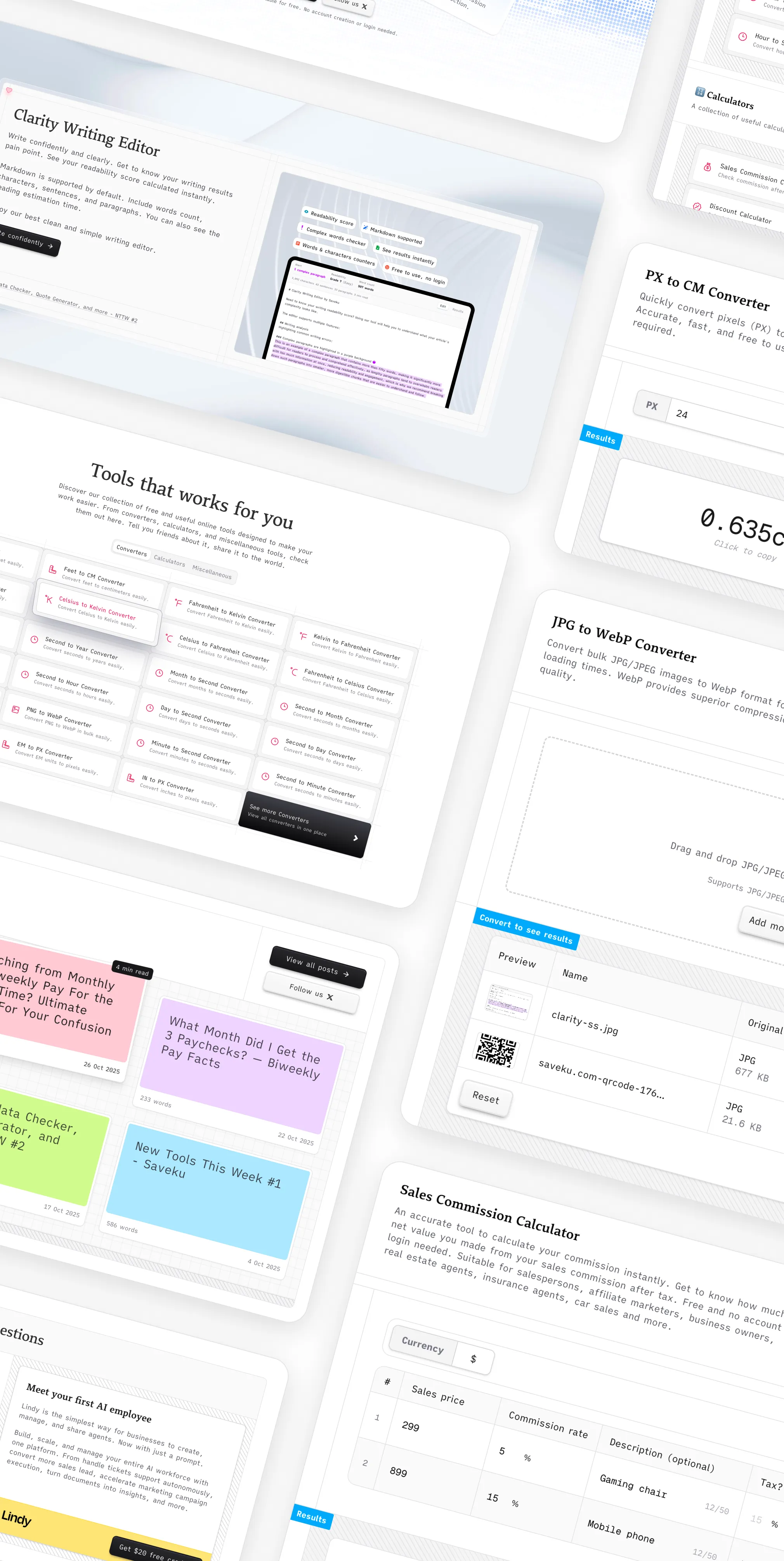 Design collection presentation using layout grids view