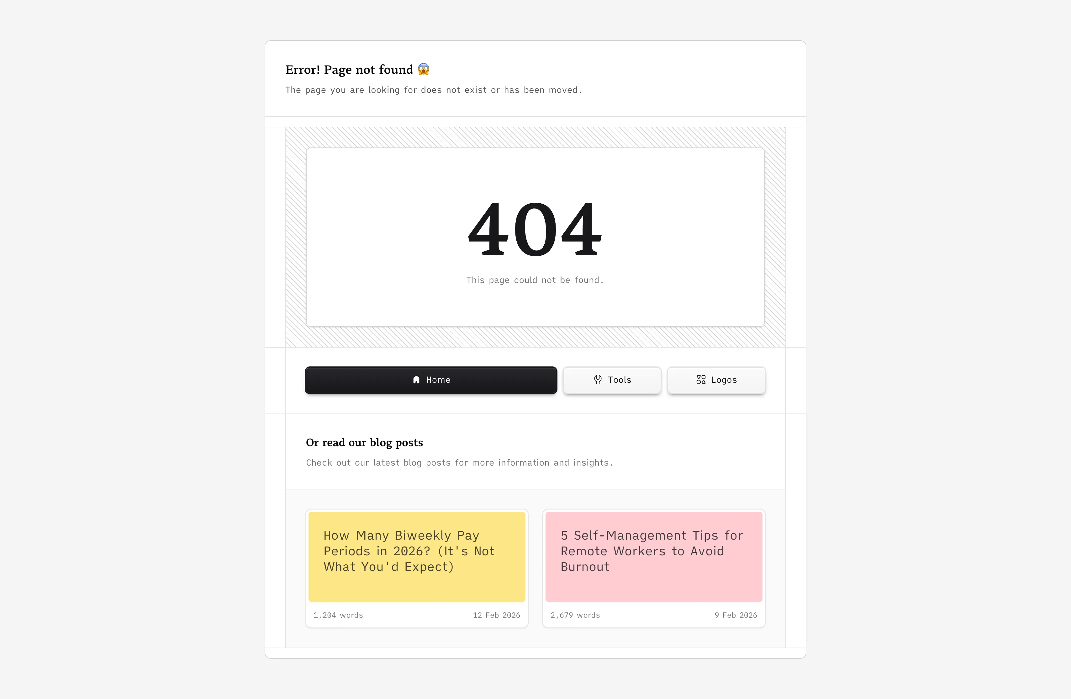 Error 404 design inspiration from saveku.com