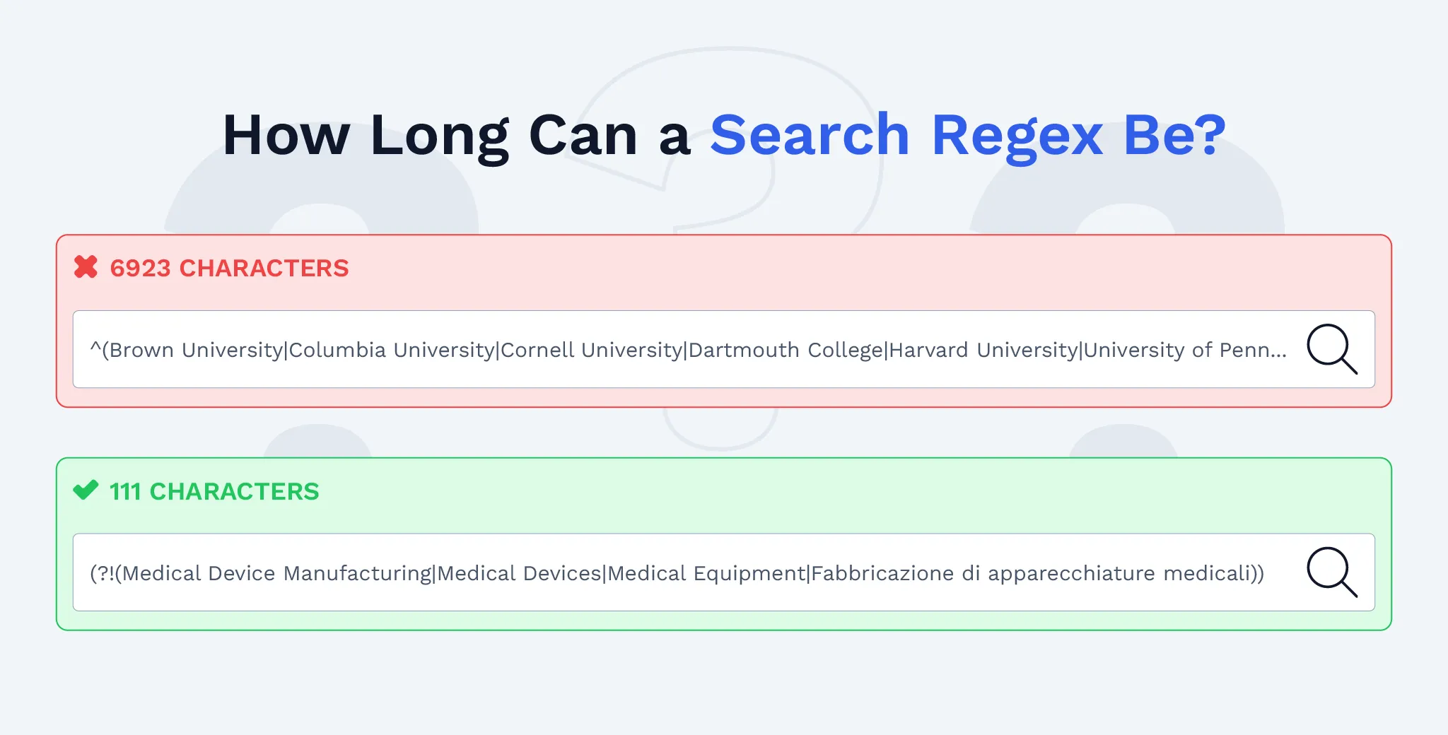 How long search regex can be illustration