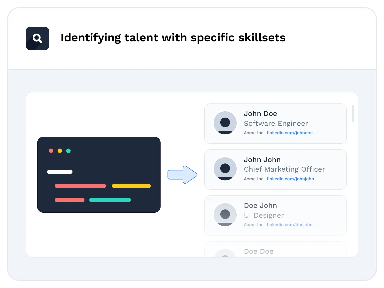 Identifying talent with specific skillsets illustration