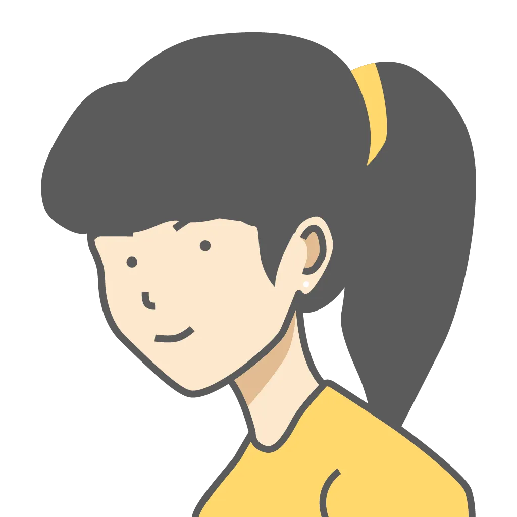 Illustration of a cute short hair woman with yellow t-shirt