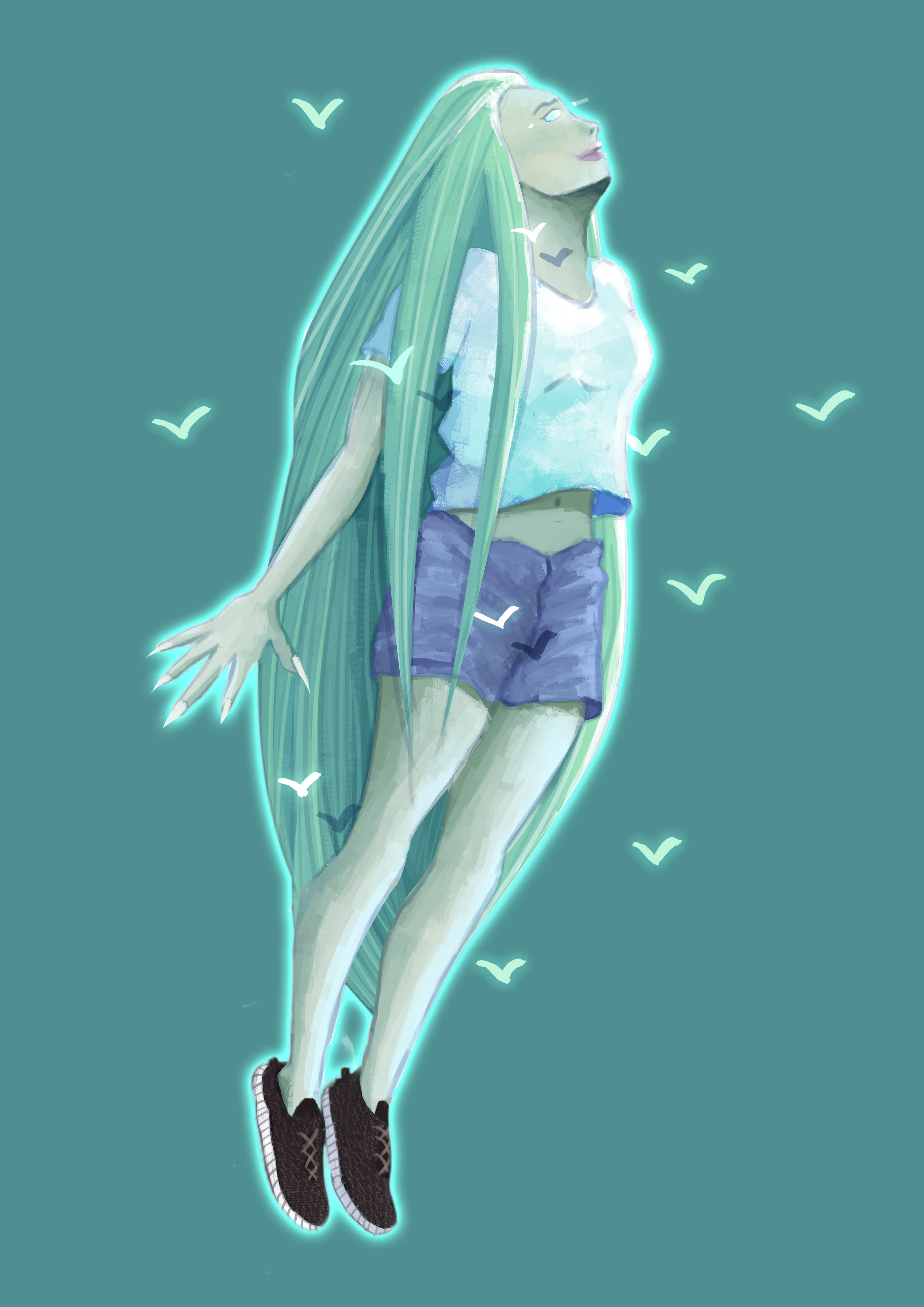 Illustration of a Death Prophet wearing a Yeezy shoe