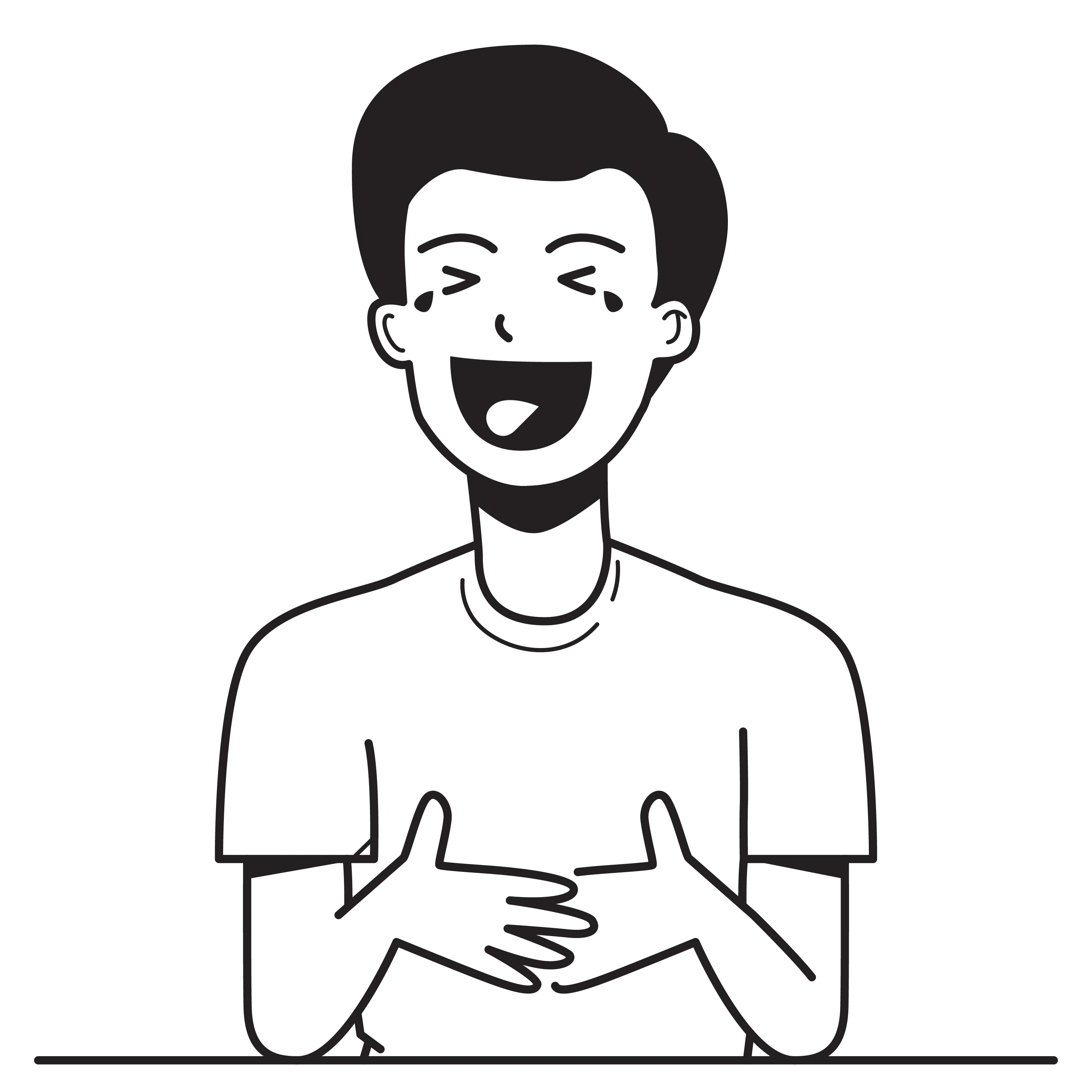 Illustration of a laughing man