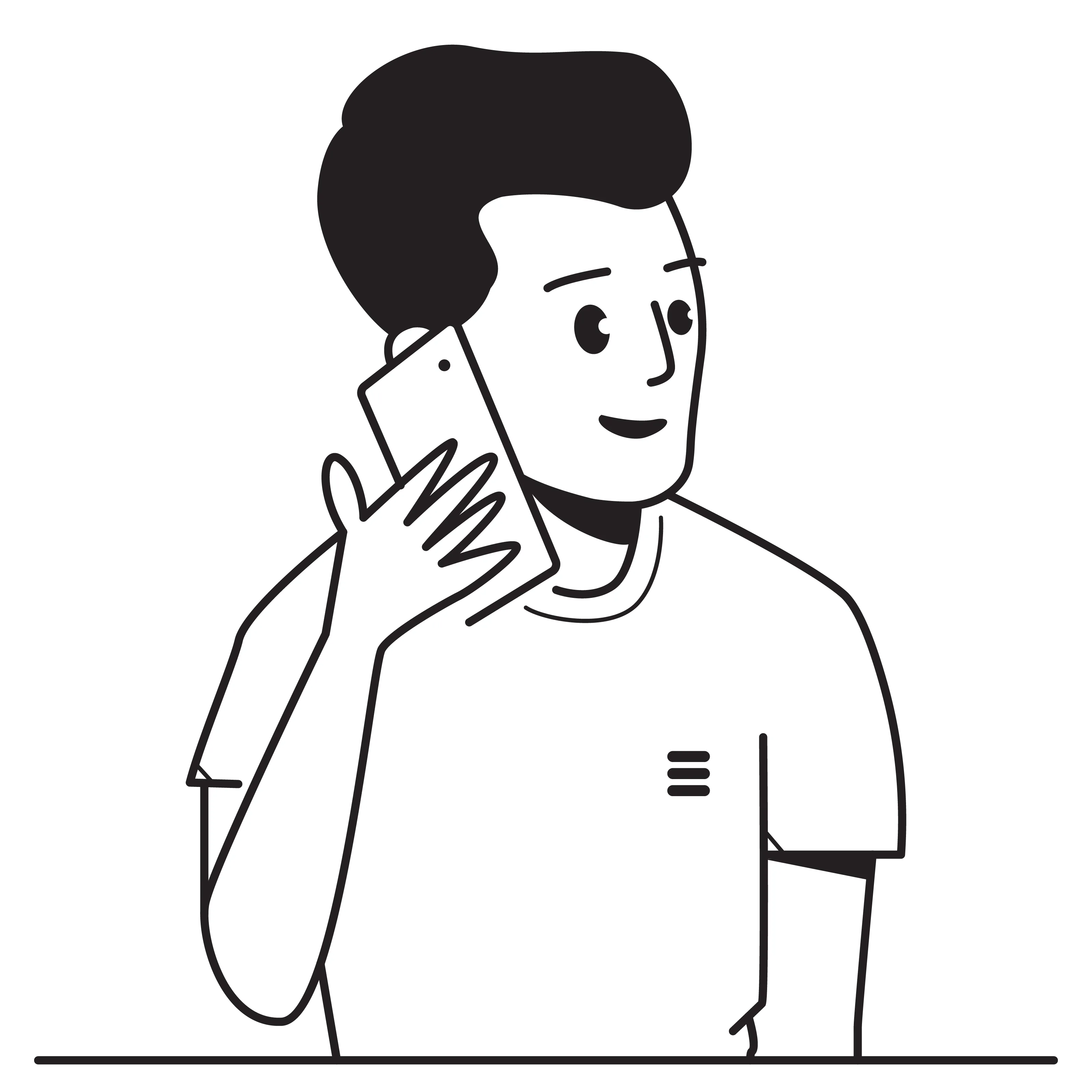 Illustration of a man making a call