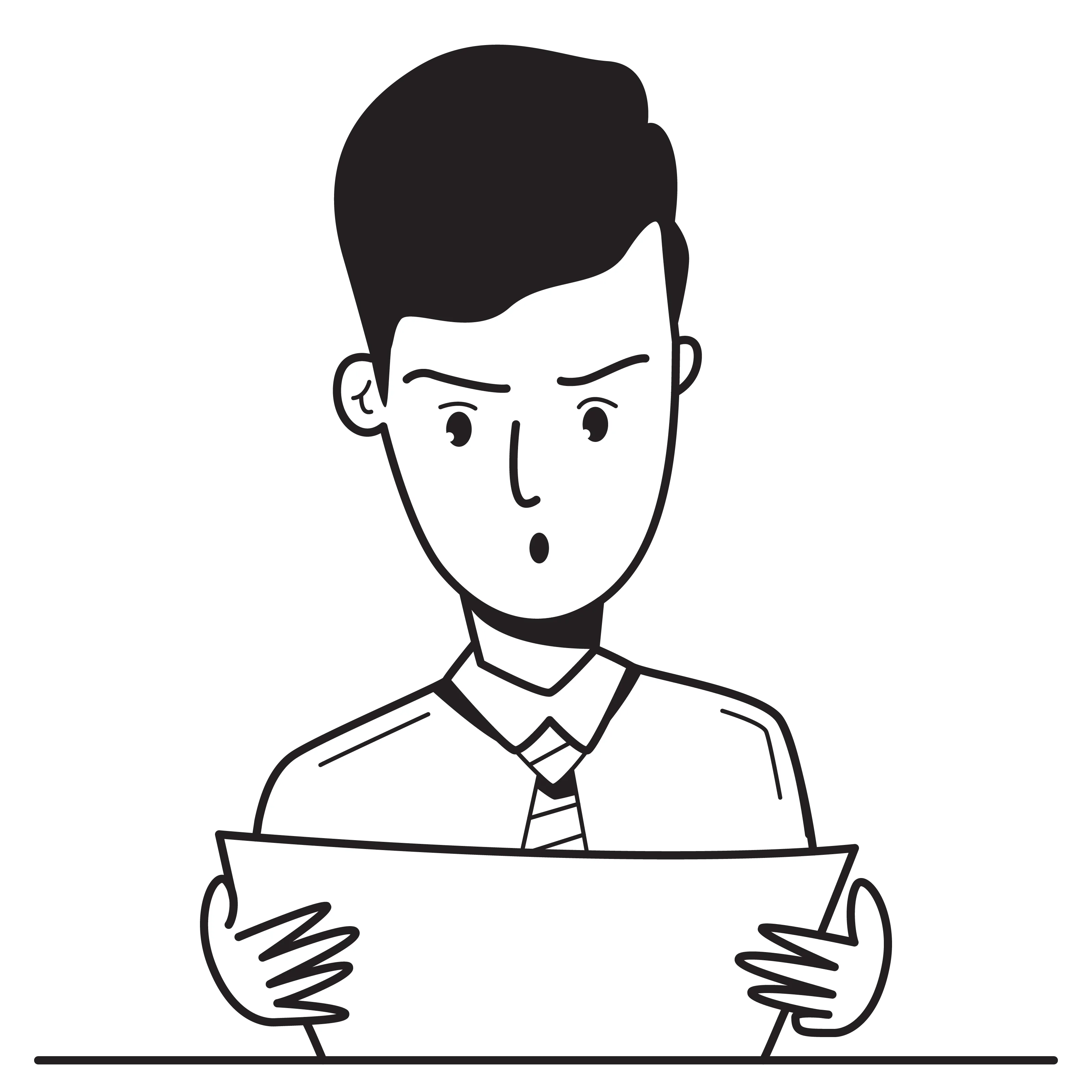 Illustration of a man reading newspaper