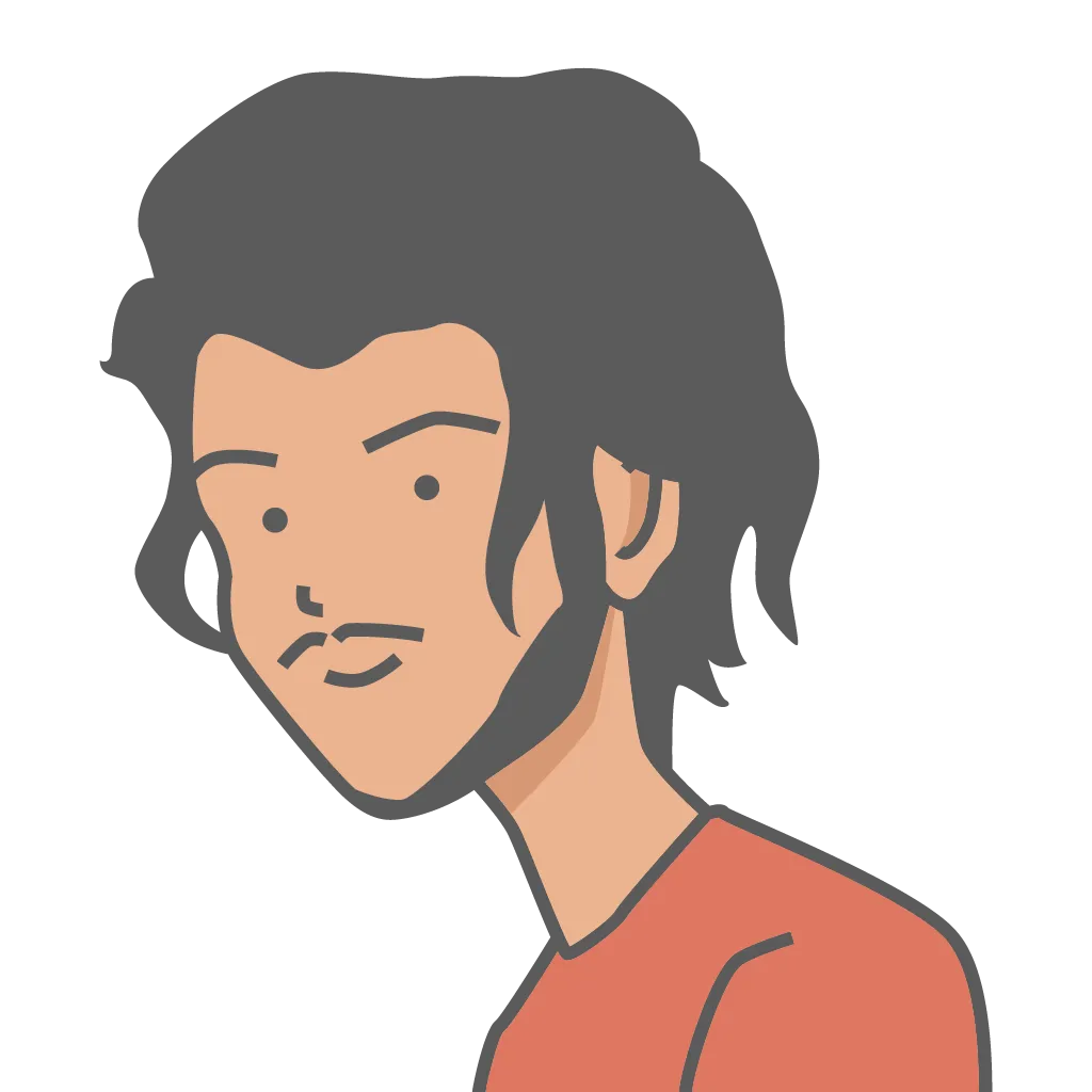 Illustration of a man with beard and mustache