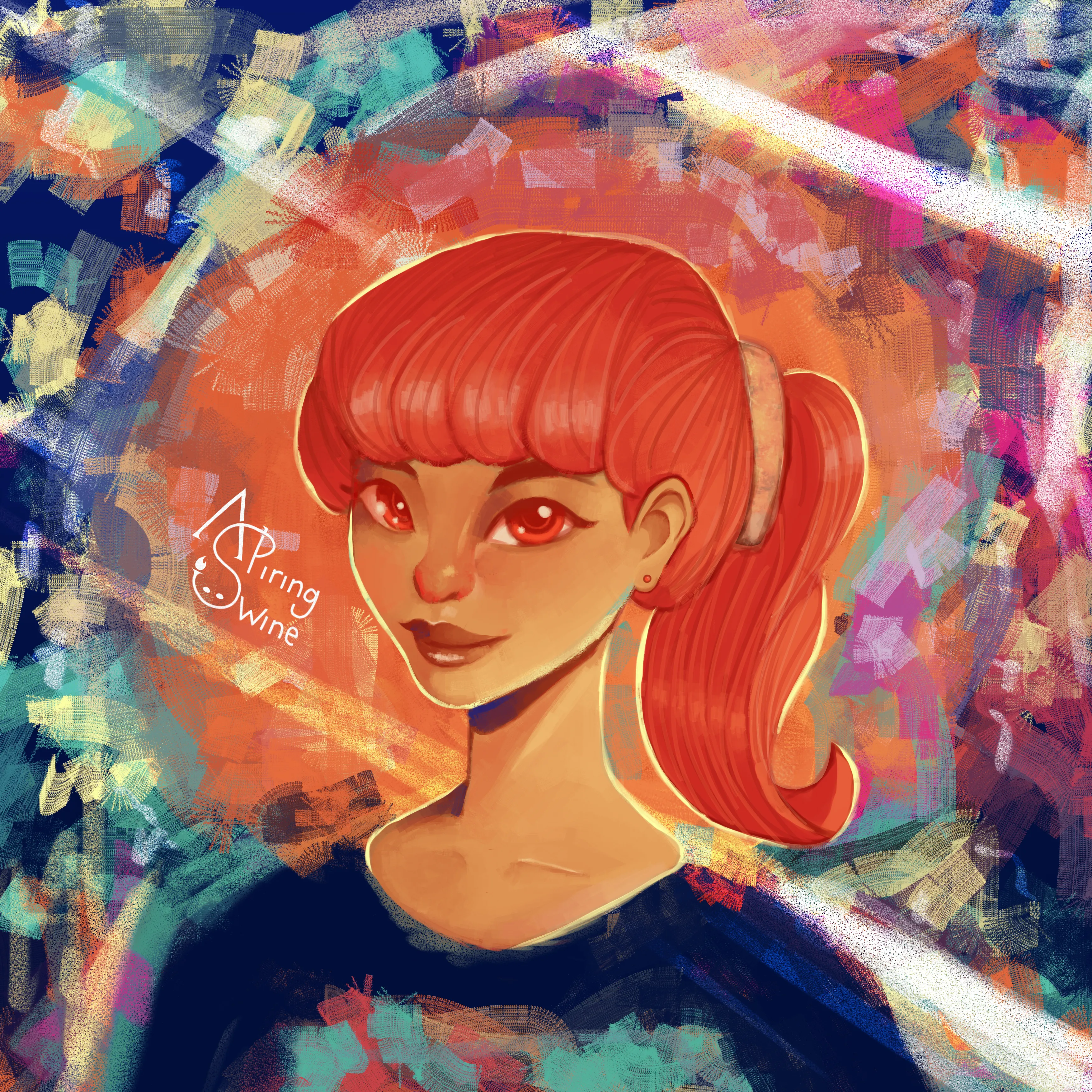 Illustration of a planet Mars if it's were a woman