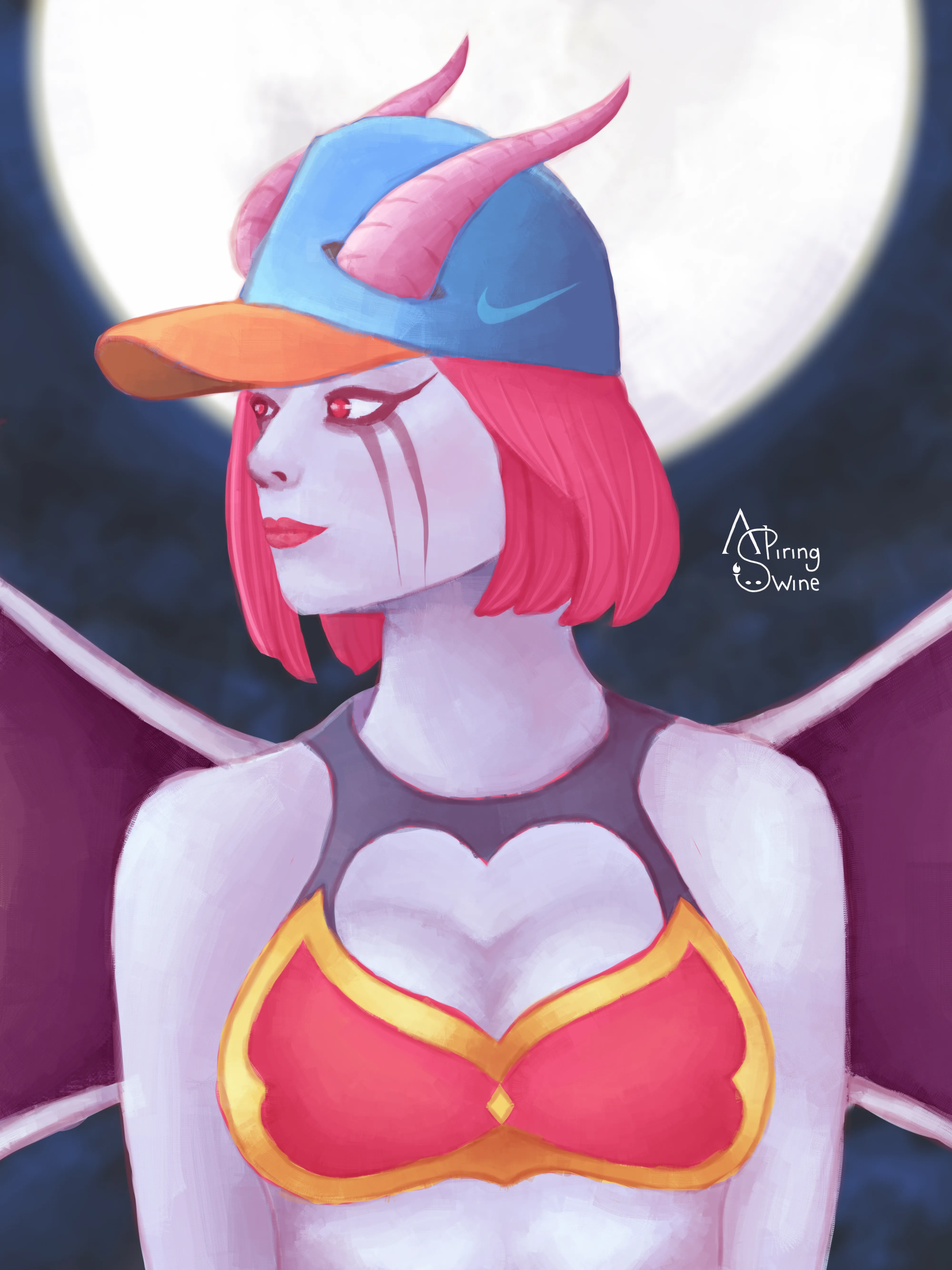 Illustration of a Queen of Pain wearing a Nike cap