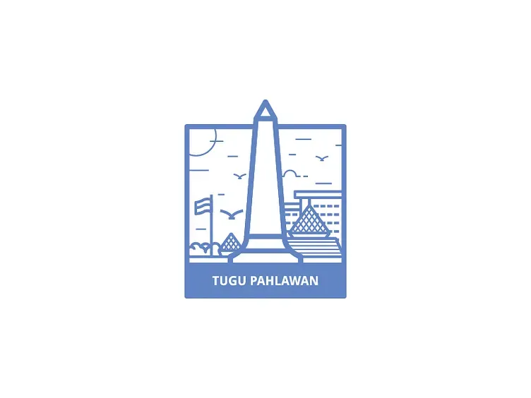 Illustration of a Tugu Pahlawan, Surabaya landmark