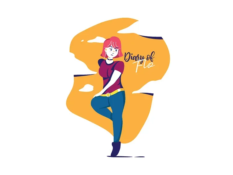 Illustration of a woman with a random standing pose