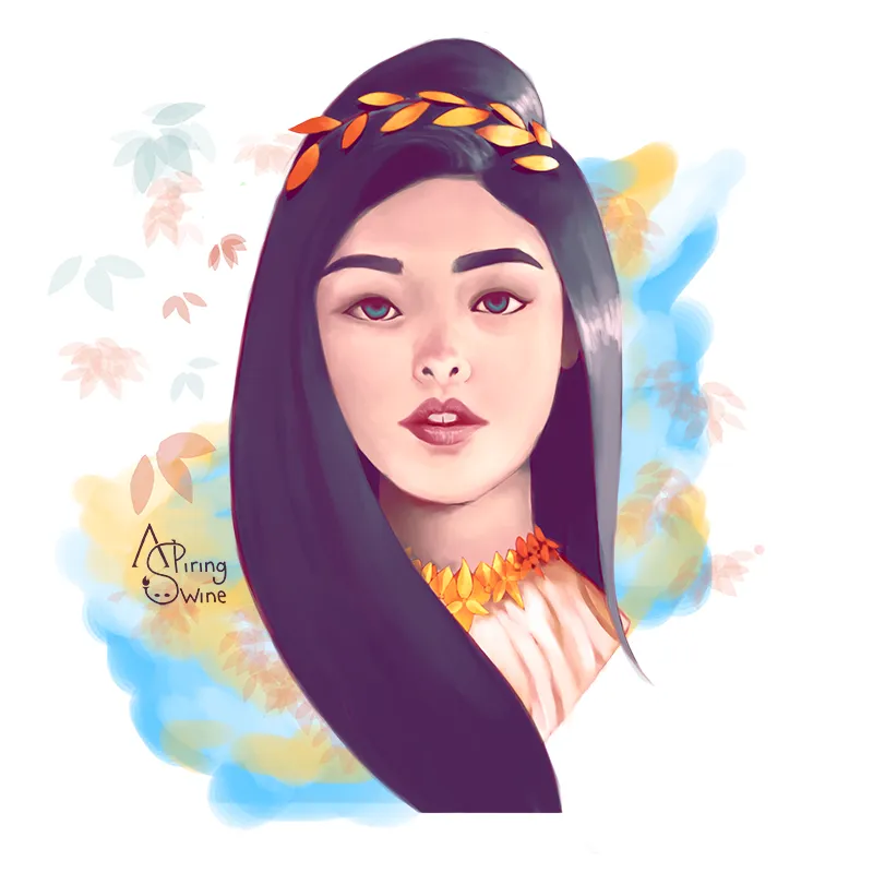 Illustration of an ancient Greek woman with her culture
