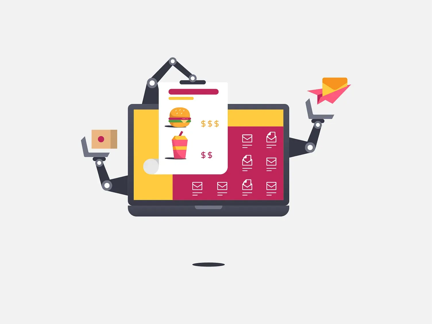 Illustration of an automate food and beverages business