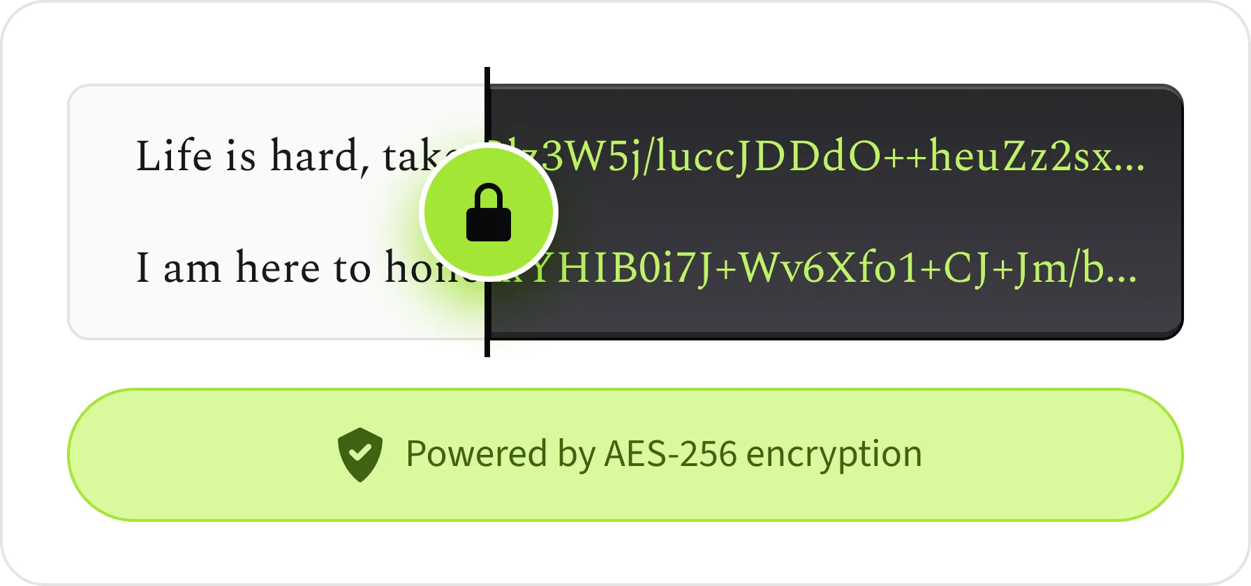 Illustration of an encrypted text messages