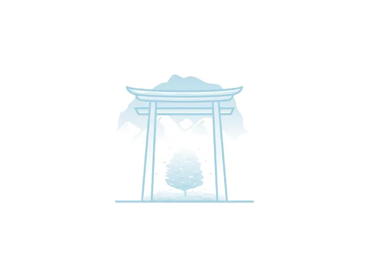 Illustration of Japanese gate ask known as Torii gate