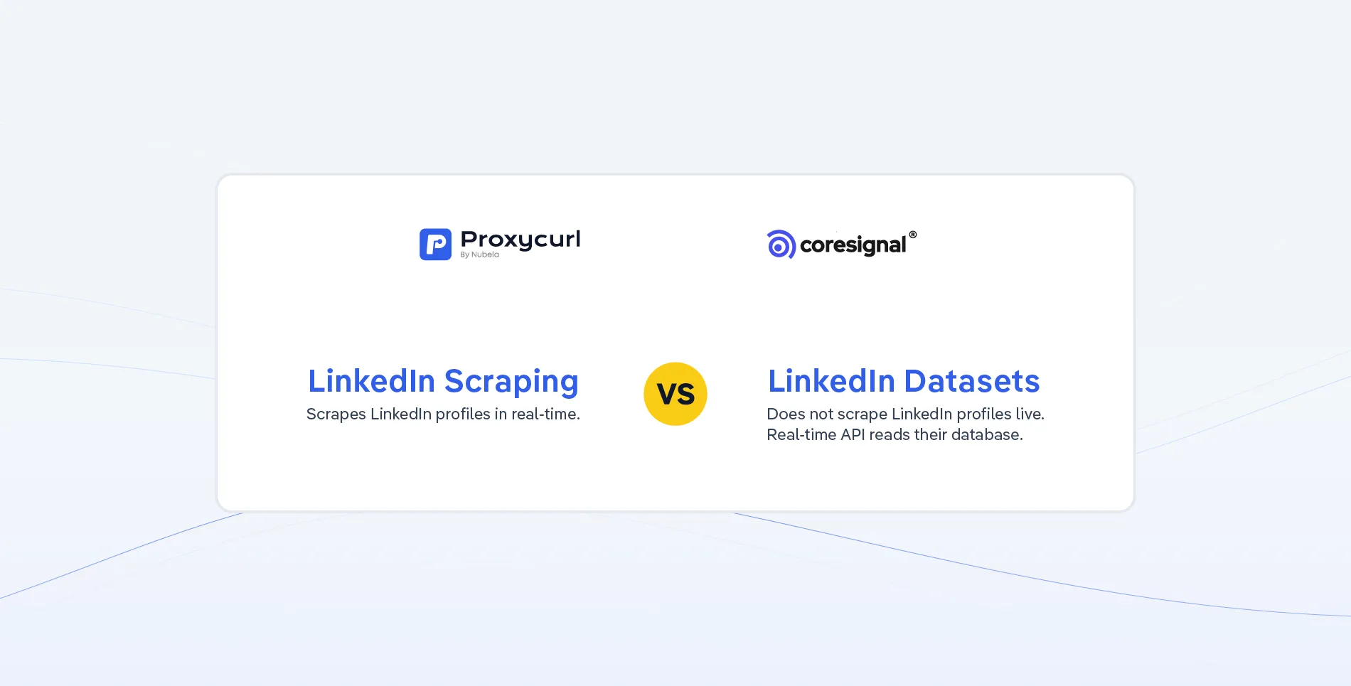 Illustration of Proxycurl vs Coresignal comparisson