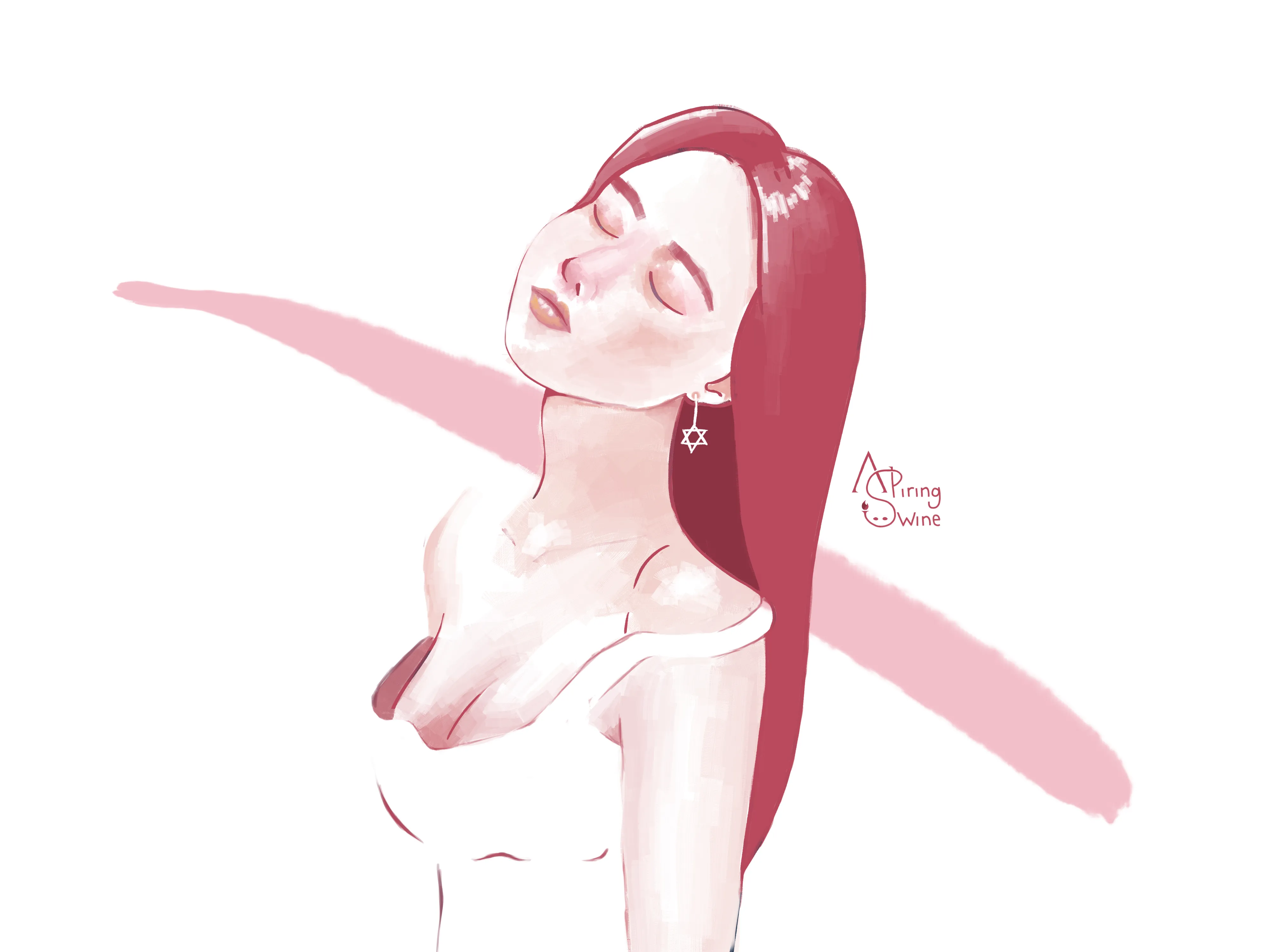 Illustration of sexy a woman with a relaxed expression