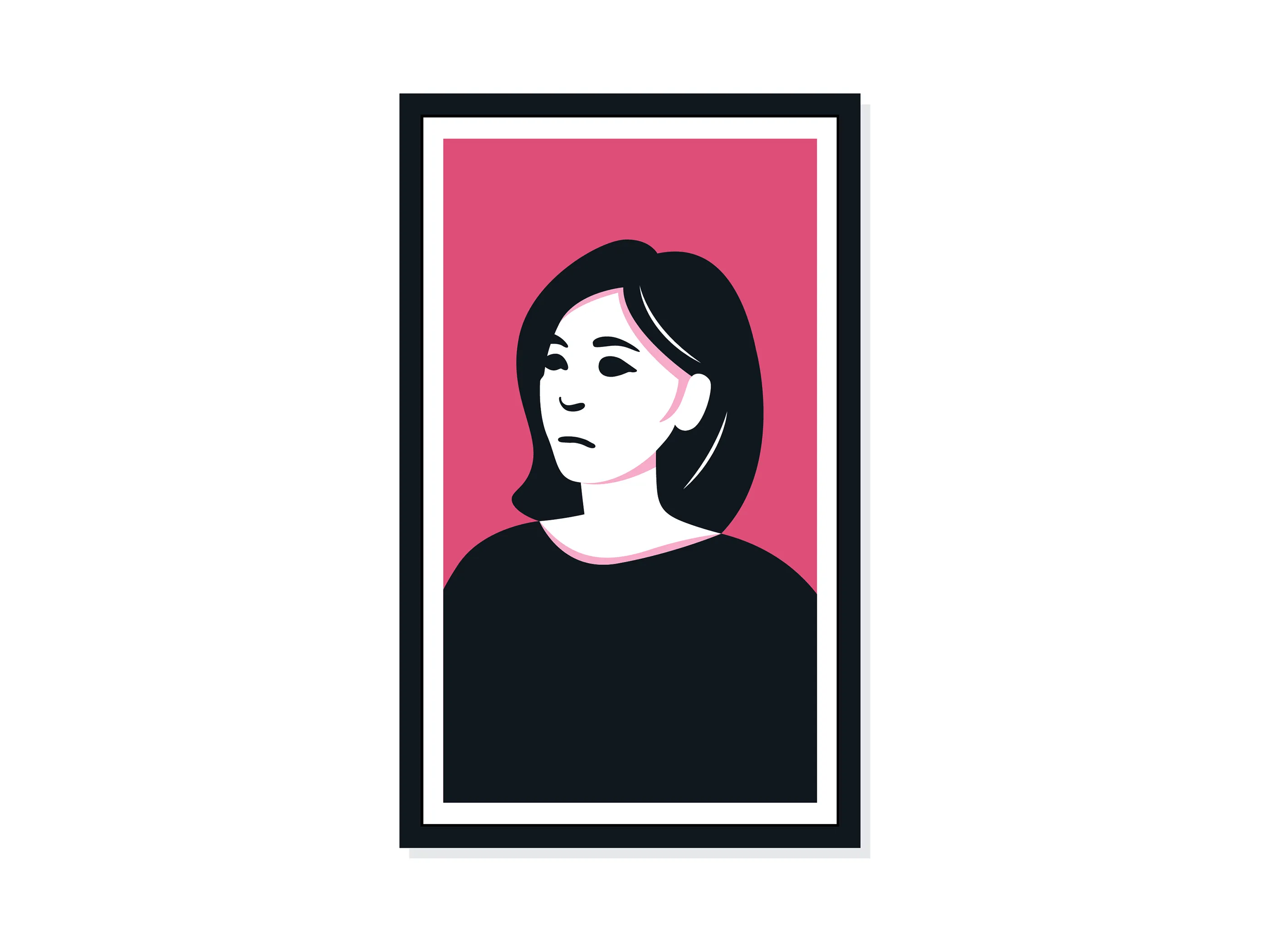 Simple short hair woman illustration