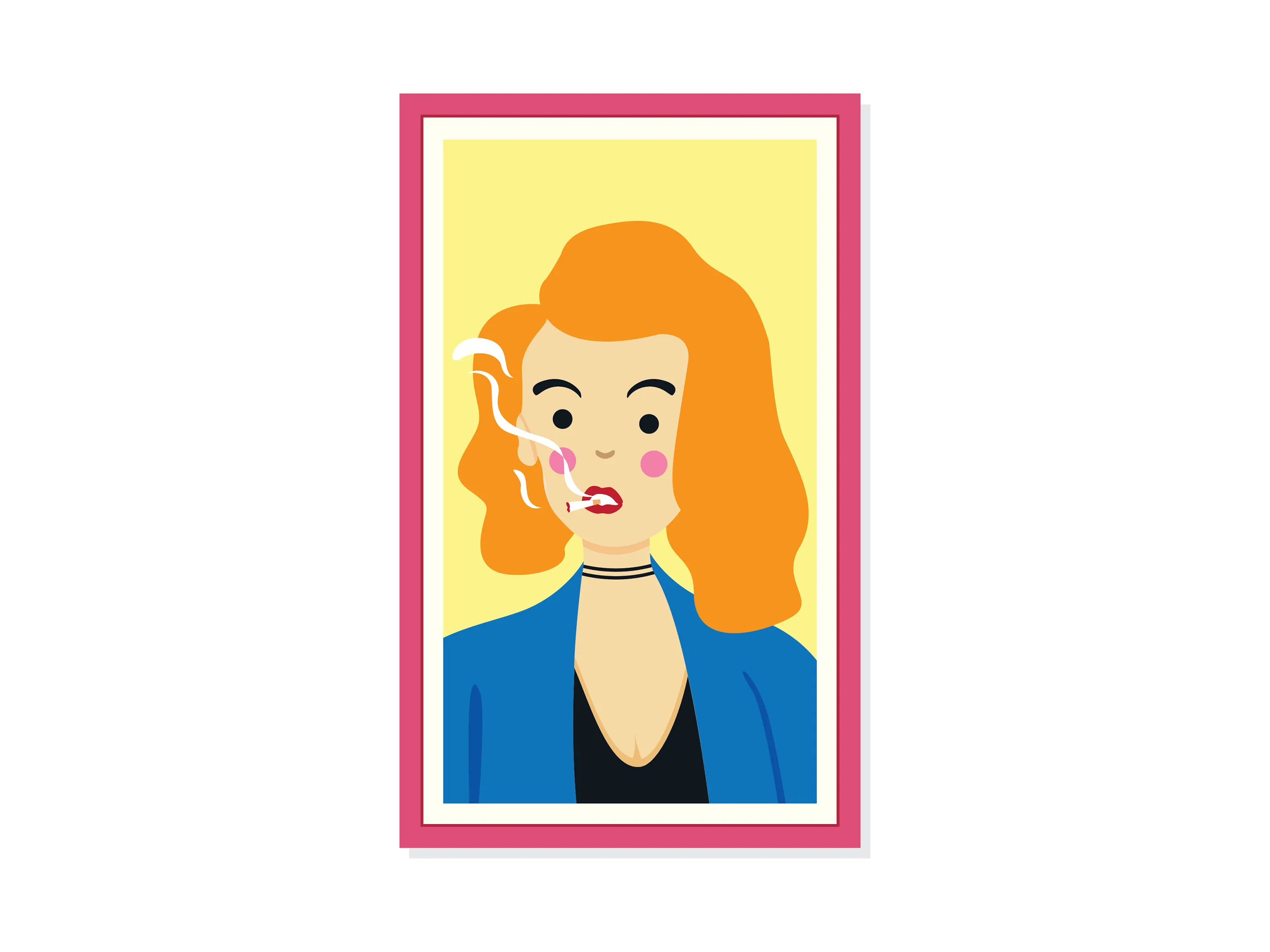 Woman with cigarette illustration