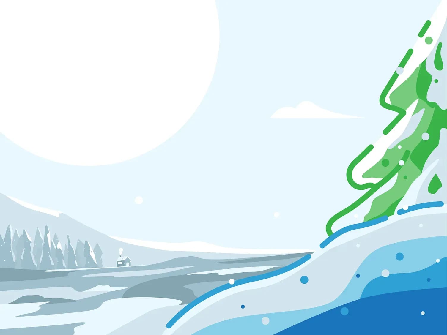A pine tree covered in snow illustration