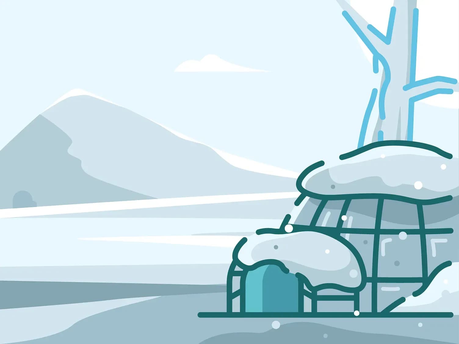 An igloo house illustration