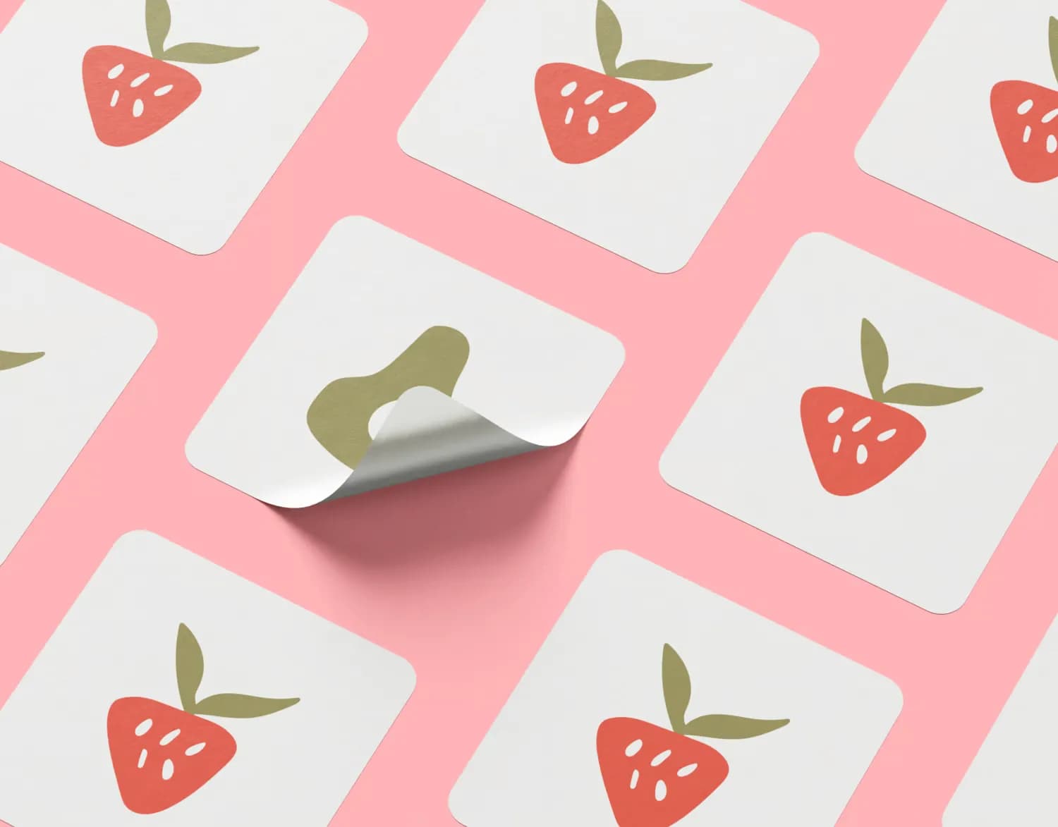 Avocado and strawberries stickers