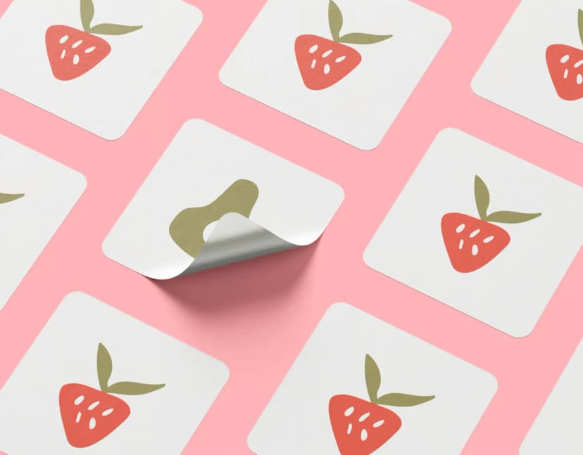Avocado and strawberries stickers