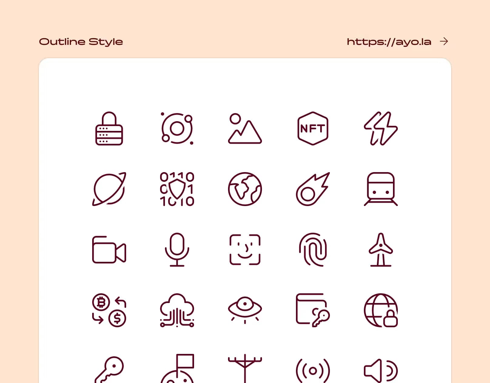 Ayo Icons v1.0 - Outline style