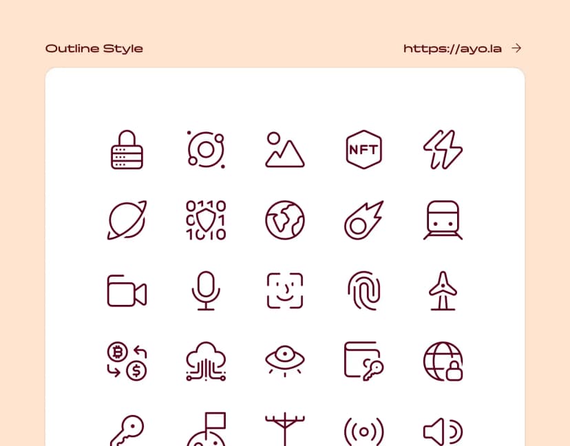 Ayo Icons v1.0 - Outline style