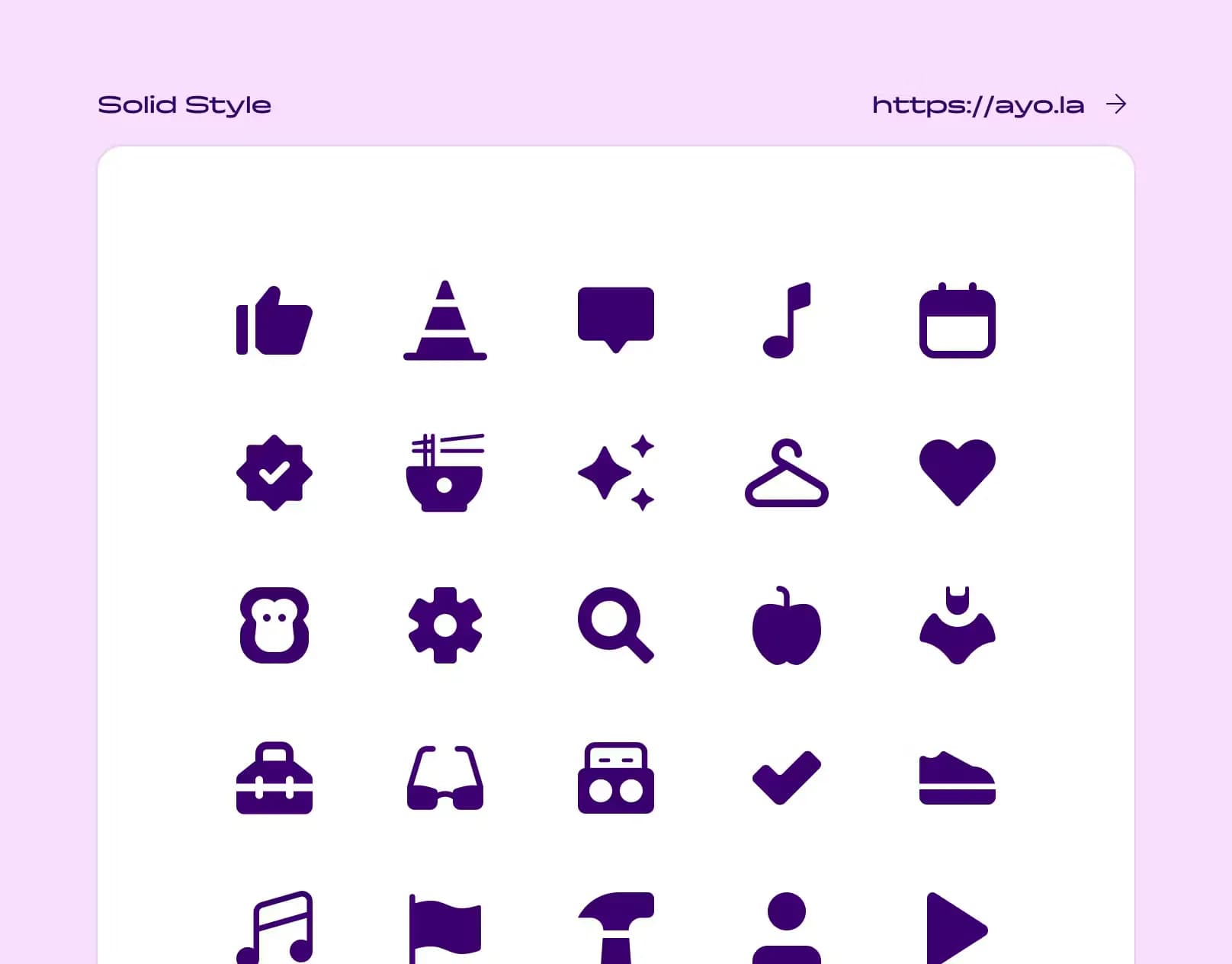 Ayo Icons v1.0 - Solid style