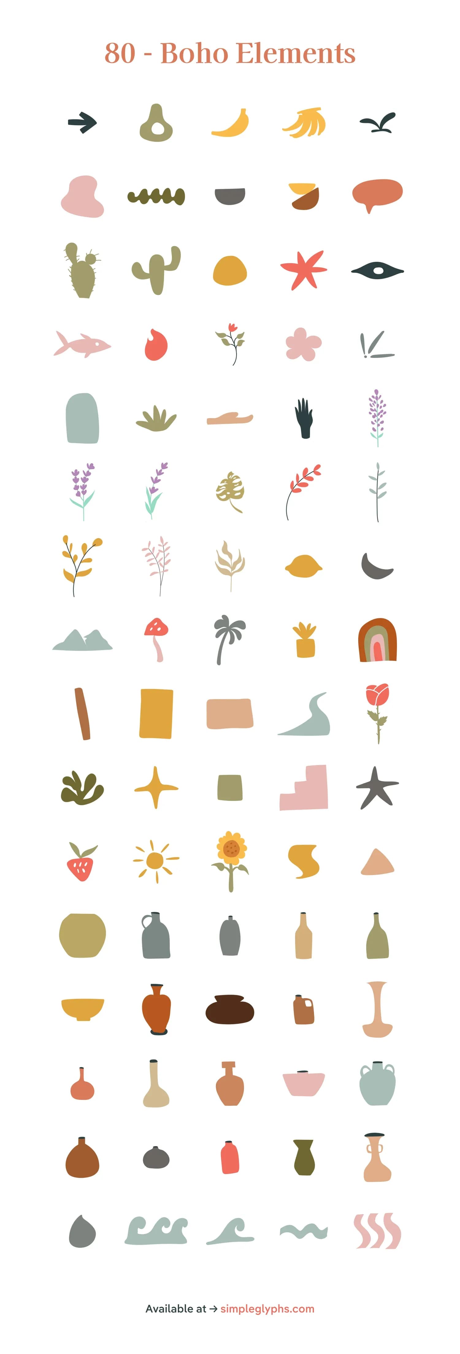 Boho element illustration shapes