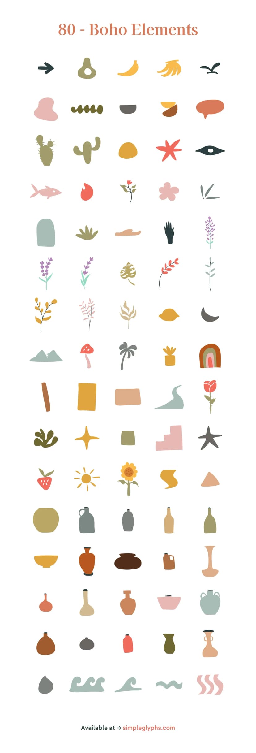 Boho element illustration shapes
