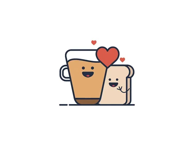 Coffee and toast illustration