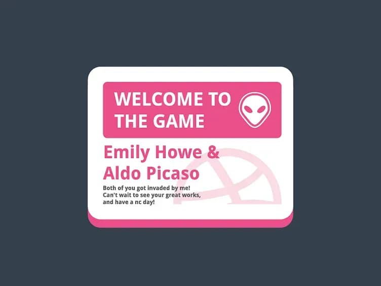 Dribbble invitation illustration to Aldo Picaso & Emily Howe