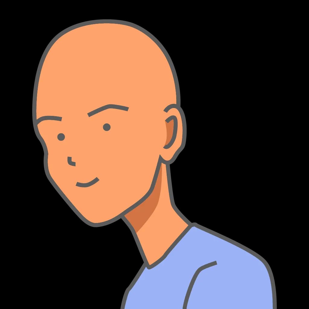Illustration of a bald man