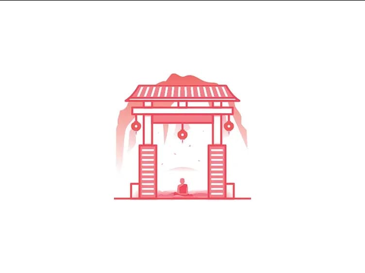 Illustration of a Chinese gate