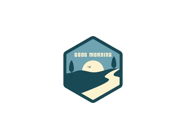 Illustration of a good morning badge design