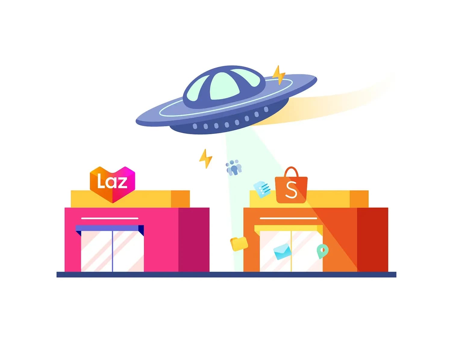 Illustration of a scraping e-commerce sites