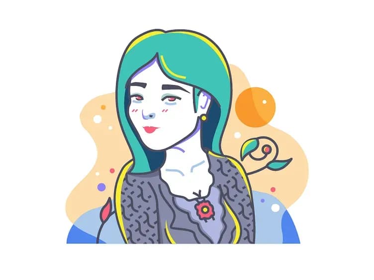 Illustration of a woman wearing a kebaya