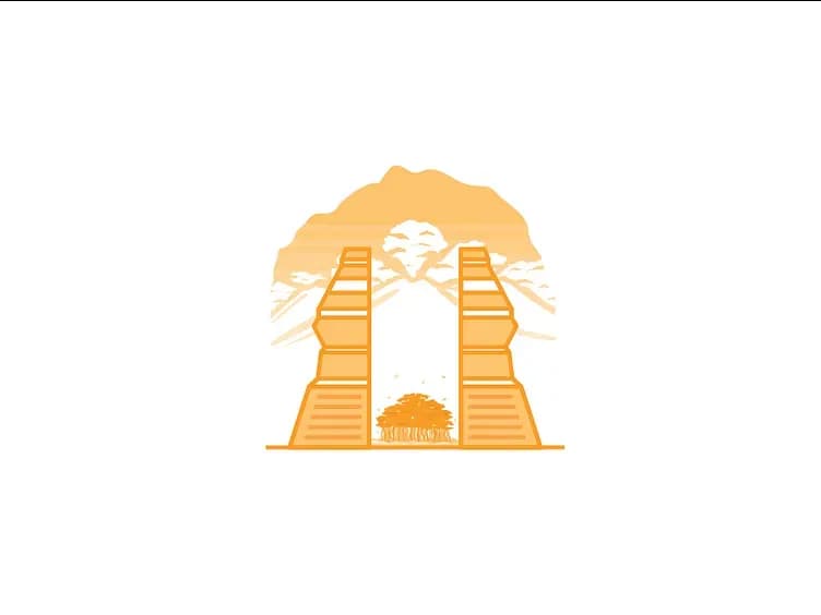 Illustration of an Indonesian gate